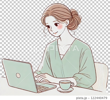 パソコンで仕事をする女性 122440479