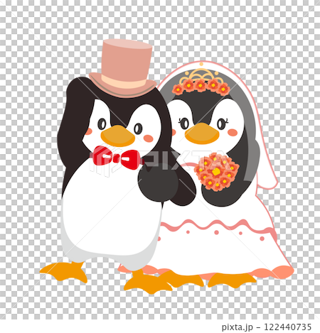 企鵝夫婦婚禮插畫 企鵝夫婦婚禮插畫 122440735