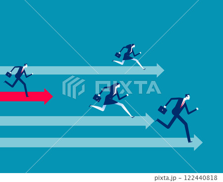Business competition and defeat. Business rivalry vector flat style 122440818