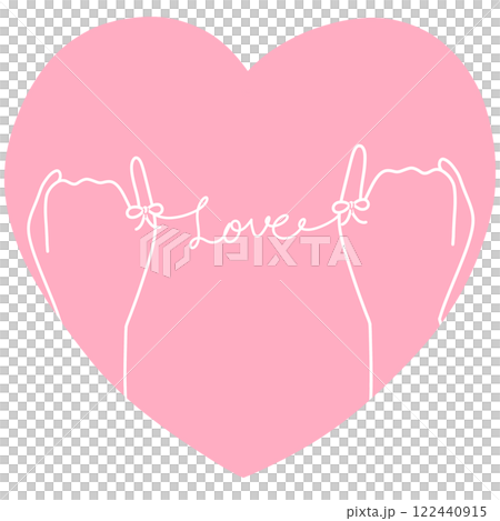 赤い糸 Love ピンク2 ハート 122440915