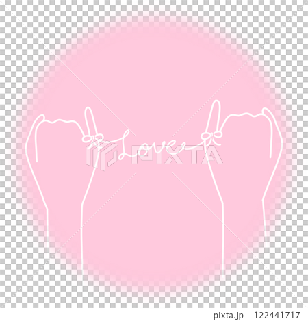 紅線愛粉紅色 2 圓圈標誌風格模糊 122441717