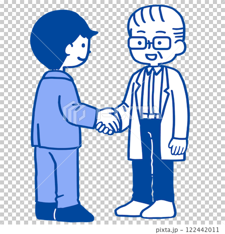 老人與另一名男子握手 老人與另一名男子握手 122442011