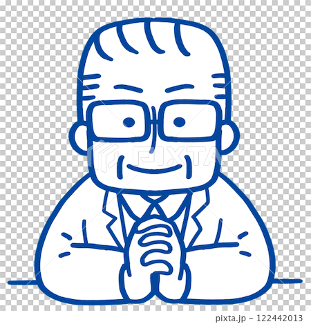 老人微笑著聆聽 122442013