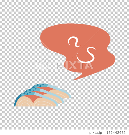 鯖魚生魚片 Anisakis 圖像插圖 鯖魚生魚片 Anisakis 圖像插圖 122442483