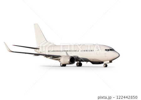 Passenger airliner isolated on white background Passenger airliner isolated on white background 122442850