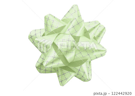 green ribbon on isolated on transparent background. 122442920