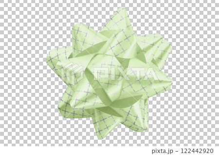 green ribbon on isolated on transparent background. 122442920