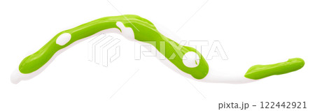 green watercolor drop zigzag isolated on transparent background 122442921
