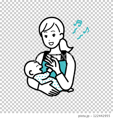 Illustration of a woman soothing a baby Illustration of a woman soothing a baby 122442955