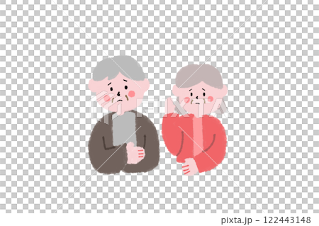 一對滿臉憂慮的老夫婦 122443148