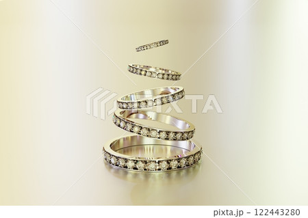 「エレガントな指輪で表現するジュエリークリスマスツリーの3Dイラスト 「エレガントな指輪で表現するジュエリークリスマスツリーの3Dイラスト 122443280