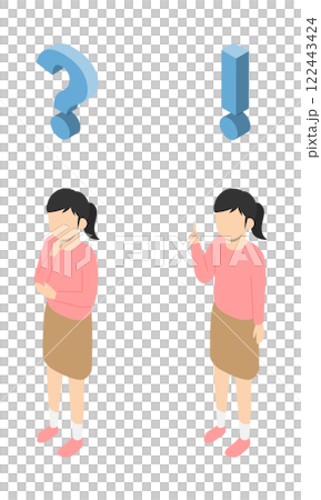 女の子 理解・疑問 アイソメトリック 女の子 理解・疑問 アイソメトリック 122443424