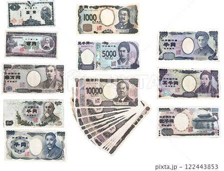 雑貨のイラスト素材セット（紙幣） 122443853