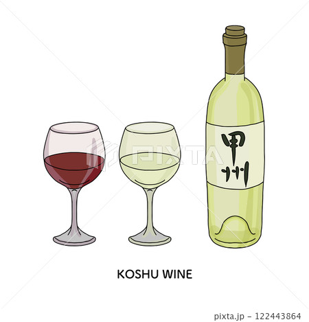 甲州ワインのイラスト 122443864