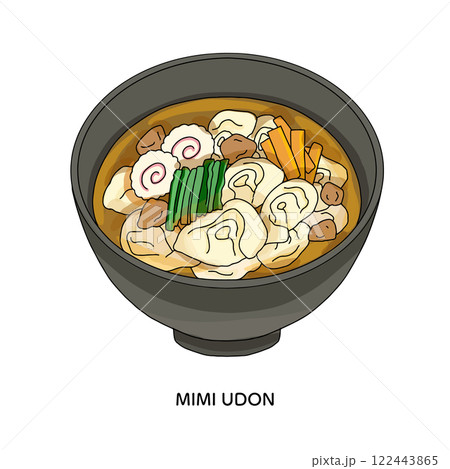 栃木名物　耳うどんのイラスト 122443865