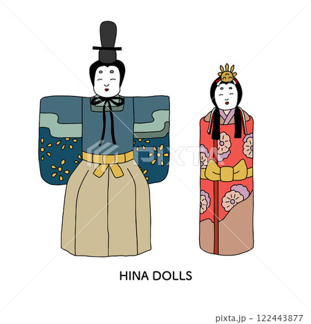 立ち雛の線画のイラスト 立ち雛の線画のイラスト 122443877