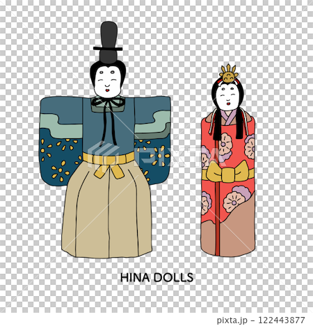 立ち雛の線画のイラスト 立ち雛の線画のイラスト 122443877