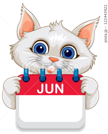 Cute Cat Holding June Calendar Cute Cat Holding June Calendar 122443922
