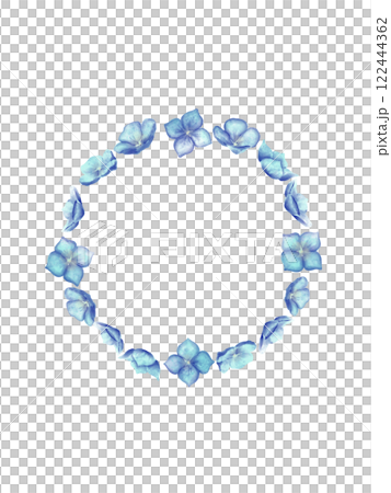 Hydrangea wreath illustration Hydrangea wreath illustration 122444362