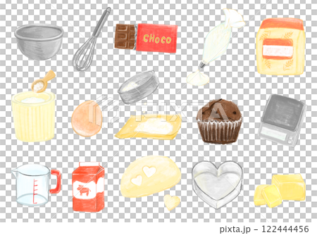 Chocolate candy making ingredients and cooking utensils 122444456