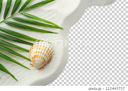 Sandy Beach with a Seashell 122445757