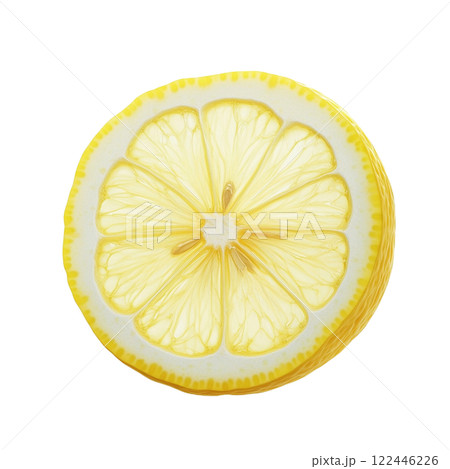 鮮やかなレモンの断面図 鮮やかなレモンの断面図 122446226