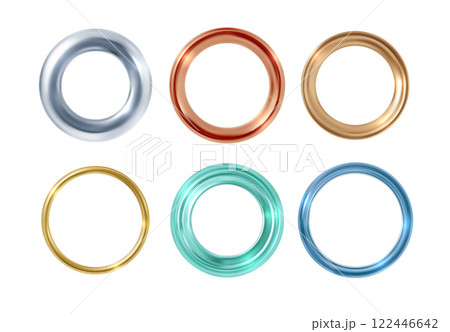 Vector illustration of a set of ring frames with different widths and colors. 122446642