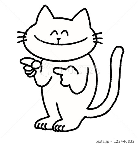 矢印 ねこ 指差し 矢印 ねこ 指差し 122446832