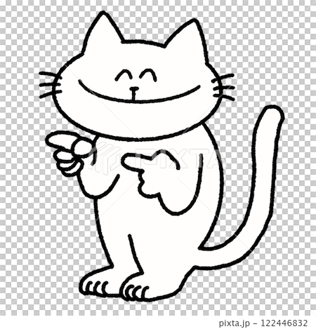 矢印 ねこ 指差し 矢印 ねこ 指差し 122446832
