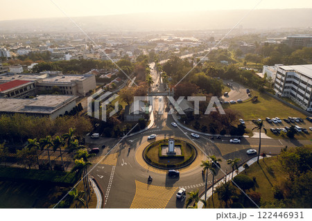 The roundabout at the entrance of the Zhongxing New Village in Nantou County, Taiwan The roundabout at the entrance of the Zhongxing New Village in Nantou County, Taiwan 122446931