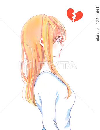 失恋した女性　横側 122446954
