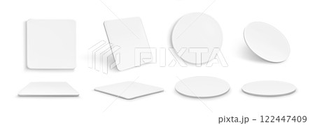 Drink coasters mockup set 122447409