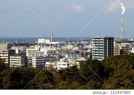 延命公園　延命配水池展望台から見た大牟田市街地 122447905