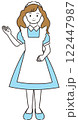 イラスト素材: イラスト素材:手を上げ案内するメイド風店員さん_全身 122447987