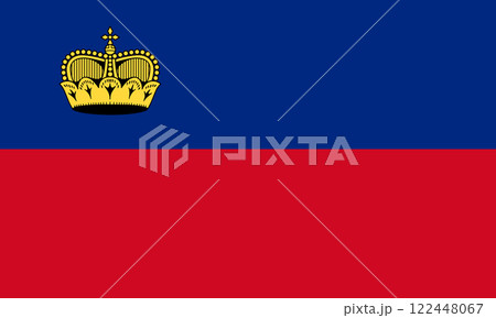 Official national flag of Liechtenstein. Flag of Principality of Liechtenstein. Vector illustration 122448067