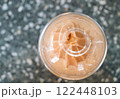 Iced Blended Coffee Drink in a Plastic Cup with Whipped Cream 122448103