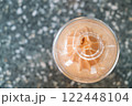 Iced Blended Coffee Drink in a Plastic Cup with Whipped Cream 122448104