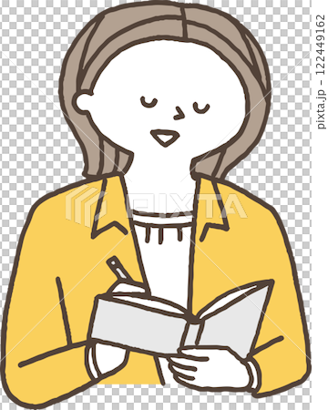 單色女人做筆記 122449162