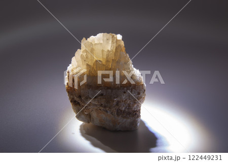 Quartz crystal isolated on white background, semi-precious stones or gemstone design elements, side view. For text. Horizontal Quartz crystal isolated on white background, semi-precious stones or gemstone design elements, side view. For text. Horizontal 122449231
