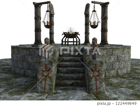 3D Stone pedestal sacrifice place 122449649