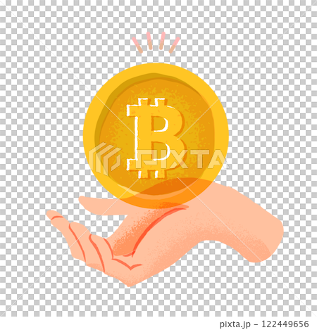 ビットコインを持つ手 122449656