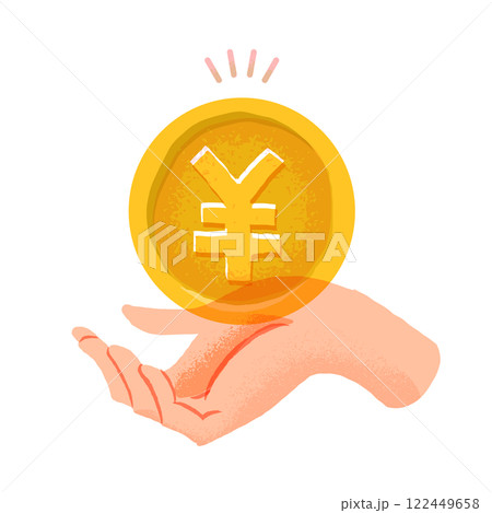 日本円コインを持つ手 122449658