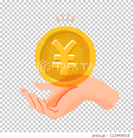 日本円コインを持つ手 122449658
