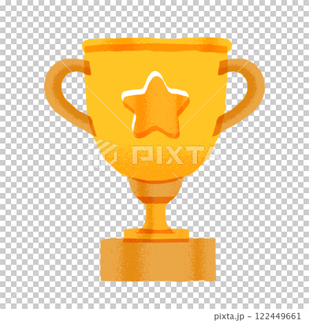 トロフィーの手描きイラスト素材 122449661