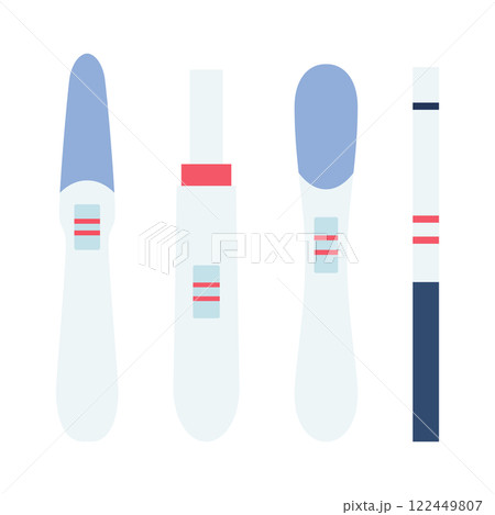 Pregnancy and ovulation tests set. Vector illustration in flat style. Pregnancy and ovulation tests set. Vector illustration in flat style. 122449807