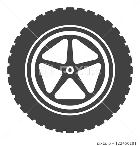 Auto disc vector icon - Car wheel and tire vector sign 122450181