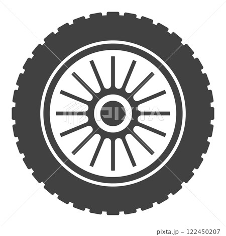 Rim and tire vector icon - Car wheel vector symbol Rim and tire vector icon - Car wheel vector symbol 122450207