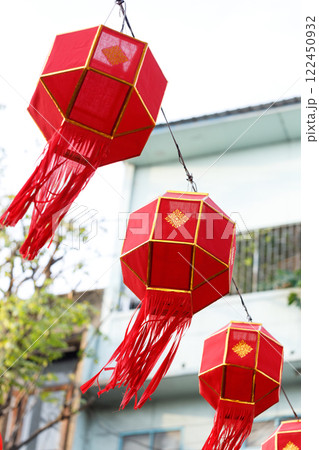 Spring festival, Lunar or Chinese new year lanterns decorated over street in old town, Thailand. Spring festival, Lunar or Chinese new year lanterns decorated over street in old town, Thailand. 122450932