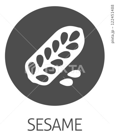 Sesame Seed Capsule Pod Food Allergen Icon Concept 122451488