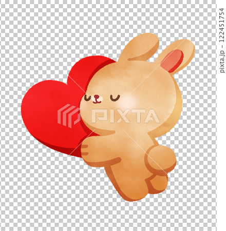 Happy brown rabbit with valentines day Happy brown rabbit with valentines day 122451754
